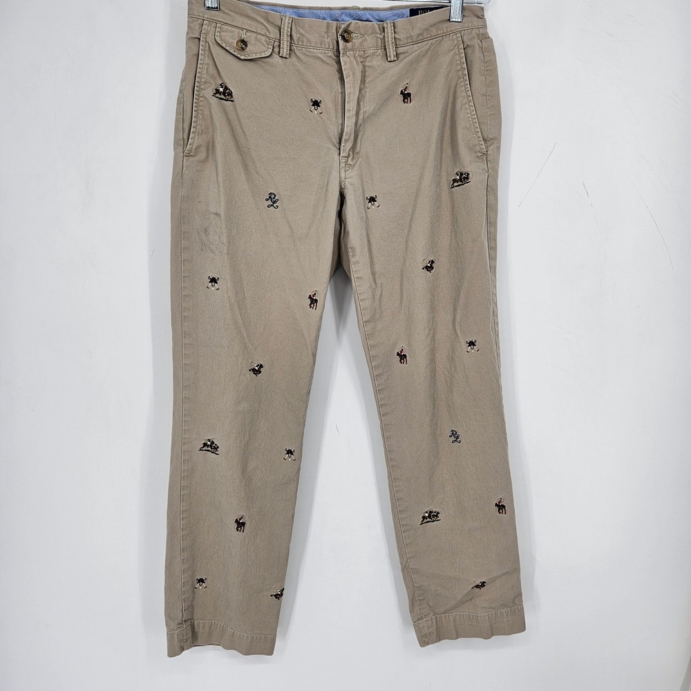 Polo Ralph Lauren Pants Mens 32x30 Stretch Straight Fit All Over Equestrian
